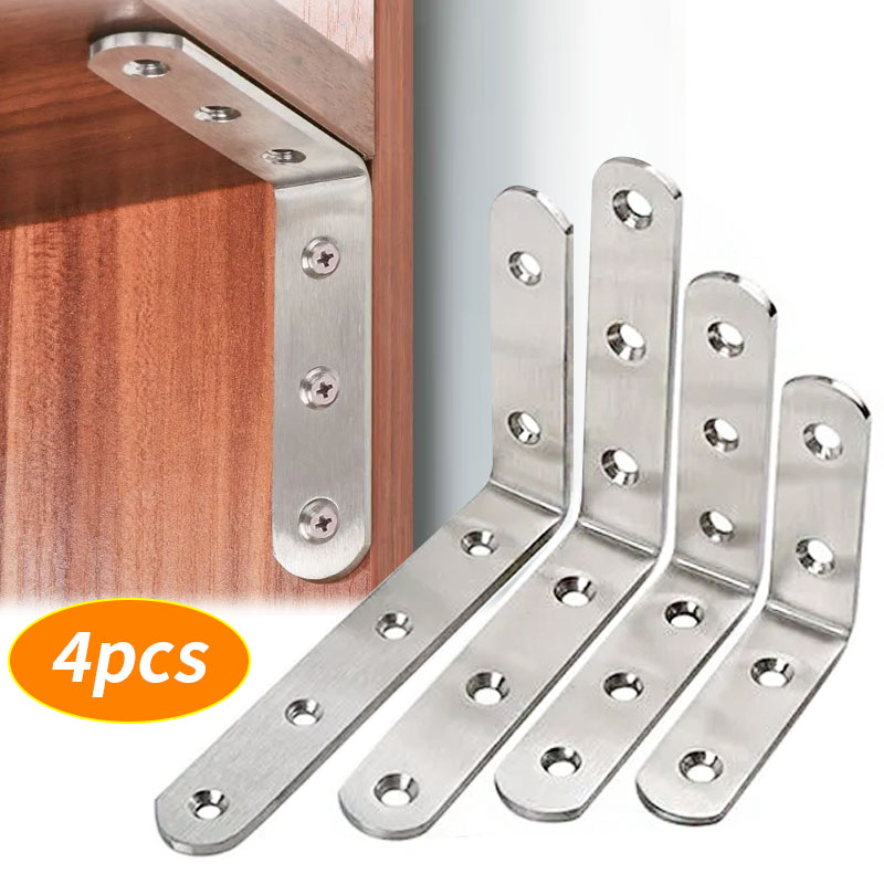 Used Furniture Hardware - 4 قطع من دعامات الزوايا المستقيمة،