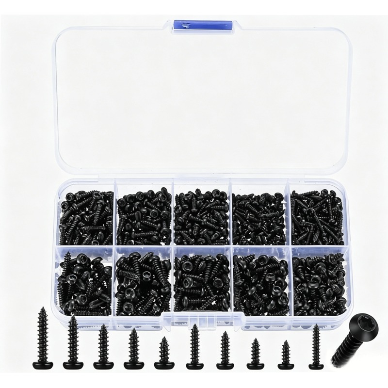 Furniture Hardware Fasteners - 600 قطعة من براغي التوركس السوداء