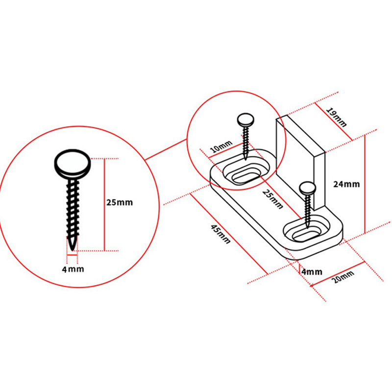 Furniture Hardware Accessories - قطعتان من دليل توجيه الأرضية المنزلق